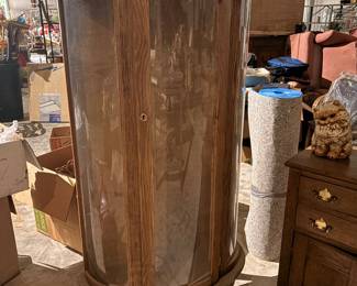 Curved Glass Curio Cabinet (Includes Shelves)