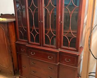 Antique Secretary China Cabinet