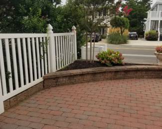 Red pavers; landscaping