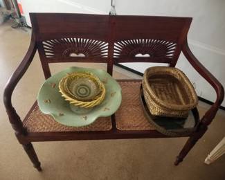 Decorative bench; tabletop & serving ware