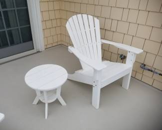 Polyresin Adirondack chair & table