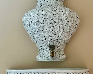 Vintage Italian Fiori Blanco Lavabo Wall Fountain Cistern C. 1950 Mid Century, Elegant & Stunning. 