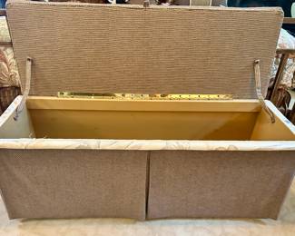 Open View of the Custom Upholstered Storage Bench