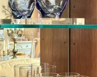 Beautiful MCM Czech Glass Vase by Jan Beranek for Skrdlovice, 7.5”.  Shown with more of the Cut Glass Crystal Available