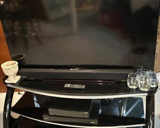 Large Samsung TV and Stereo Equipment on Great Entertainment Center.