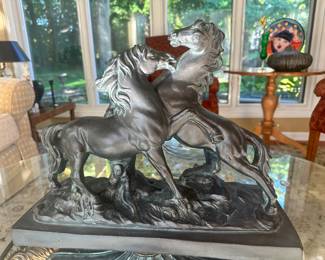 Continental Studios Signed 1975 Fighting Stallions W19” x 15.5"H