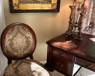 Fairfield Furniture Upholstered Chair with Louis XV Medallion Back. W22.5” x H38” x D21”