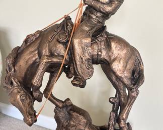 Vintage 1978 Austin Productions Signed, "The Rattler", 21"H, Antique Bronze Finish by Klara Sever