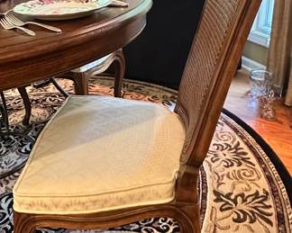 Side View of the Henredon Cane Back Chairs.