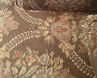 Up Close View of the Lovely Custom Upholstery on the C.R Laine Arm Chair.