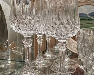 Set of Five Cristal D’Arques Red Wine Glasses and a set of 5 Cristal D’Arques White Wine Glasses.