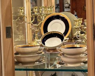 Beautiful Cabinet Display of Crystal and Fine China!