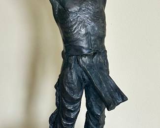 Incredible "Calling the Buffalo" Bronze Sculpture after Frederic Remington Created in the Lost Wax Method and Mounted on Italian Marble, 26" x 12".