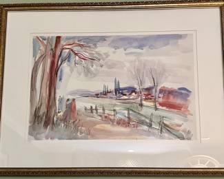 Beautiful Mixed Media Watercolor Artist Pencil Signed and Numbered, Moshe Leider (B. 1945, Russia), 259/750. 29" x 33.5"