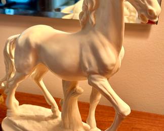Gorgeous Vintage Italian Resin Sculpture signed by A. Santini, 12"H x 11" L