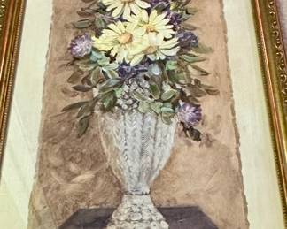 Stunning Charles Winterle Olson Signed Floral Bouquet 14"W x 38"