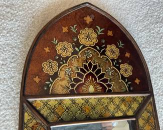 Detailed View of the Stunning Raschella Co. Peruvian Style Mirror.