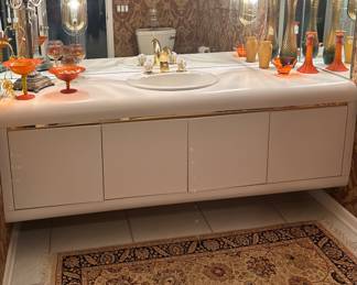 Guest Bathroom Featuring Fabulous Tiffin Art Glass and More!