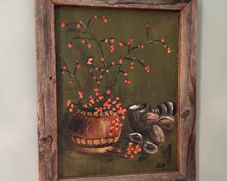 Rustic Wood Framed “Bittersweet”, 15.25” x 19.25”