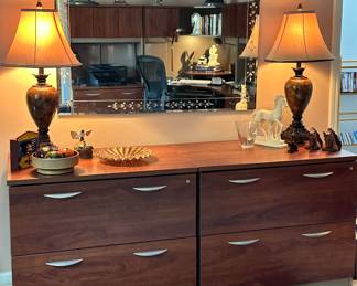 Additional Pieces of the Osullivan Company Modular Desk System, These Two Locked Cabinets (with Keys) Each Measure 35.5"W x 23.75"D x 29.5"H, Pull Out Drawer Filing Cabinets Shown with Great Decor.