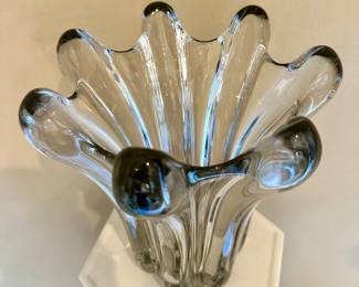 Flavio Poli Segusa Murano Pulled Art Glass Vase, 10.25", Absolutely Stunning!