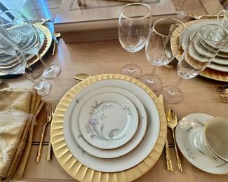 Lenox “Heiress” Five Piece Place Setting for 12.  It can be sold separately as Service for 4, 6, 8 or 12.