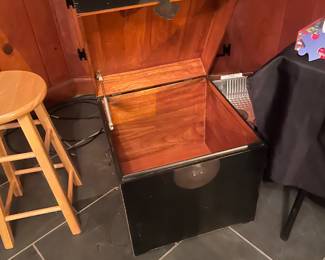 Vintage Wooden Box with Hinged Lid