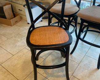 Wood Counter Height Stools with Removable Seat Cushion - Set of 5 -