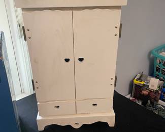 Melissa & Doug Wooden White Armoire Drawers - Fits American Girl Doll