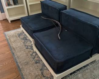 Pottery Bran Cushy Lounge Chairs with Wood Pedestal Base