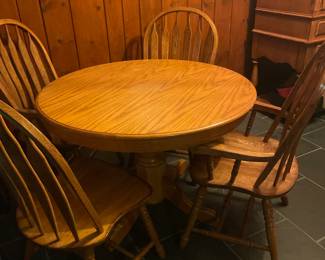 Sold Oak Dining Table with 4 Chairs