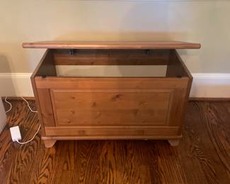 Wood Storage Chest with Hinged Lid