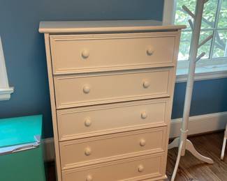 Pottery Barn Teen White Upright 5-Drawer Dresser