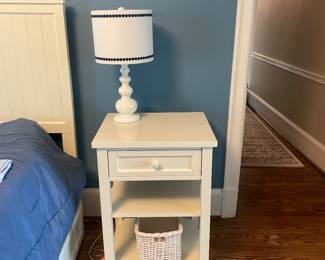 Pair of Pottery Barn Nightstand and Table Lamp