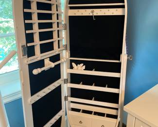 Pottery Barn Teen Standing Floor Mirror and Jewelry Cabinet