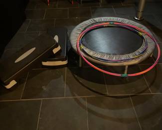 Fitness Exercise Trampoline and Aerobic Steps