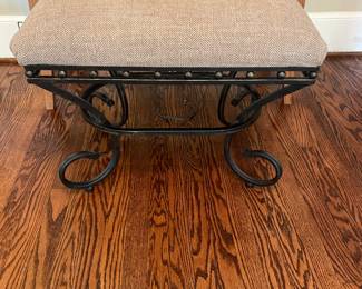 Upholstered Bench with Metal Legs