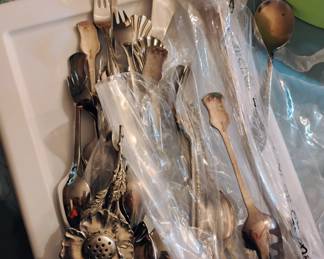 older flatware and serving pieces