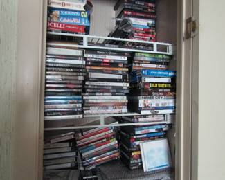 books, CDs & cabinet