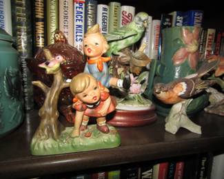 Hummel's,  decorative bird statues, books, 