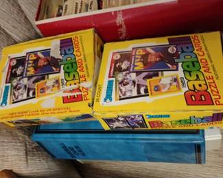 Baseball cards and puzzle
