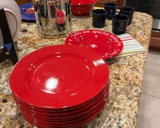 Red pottery plates