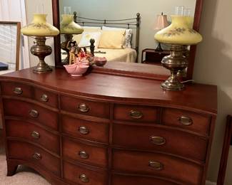 Two of the top drawers are divided.