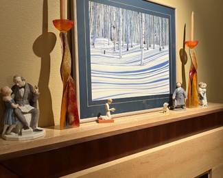 Royal Copenhagan and Hand made candle sticks