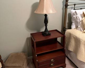 The bed table is complimentary but not an exact match.