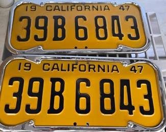 1150 2 1947 California License Plates