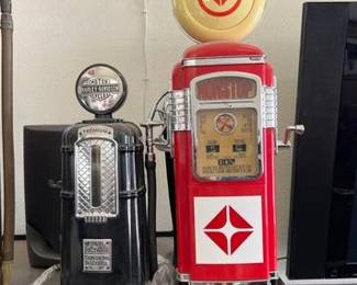 1850 2 Miniature HarleyDavidson and Nonstop Gas Pumps