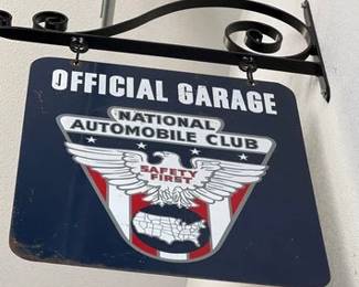 1932 Official Garage National Automobile Club sign with Bracket