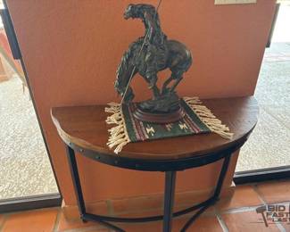 6265 Entry Table with Bronze Replica Statue