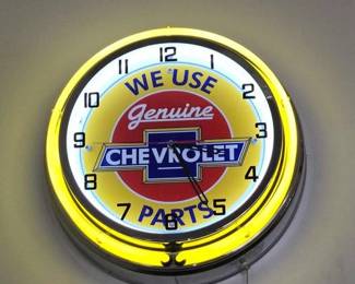 1450 Neon Chevrolet Clock